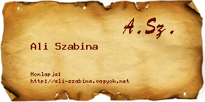 Ali Szabina névjegykártya
